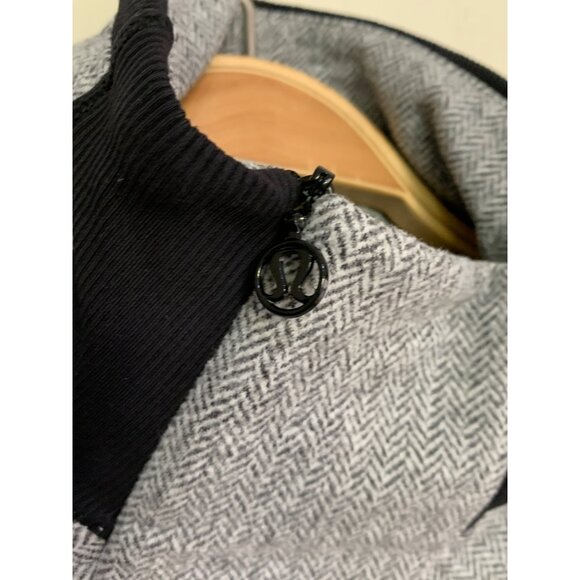 Lululemon Base Runner 1/2 Zip Herringbone Black Sz 8 Jacket Pullover 7430 rulu - Picture 13 of 14